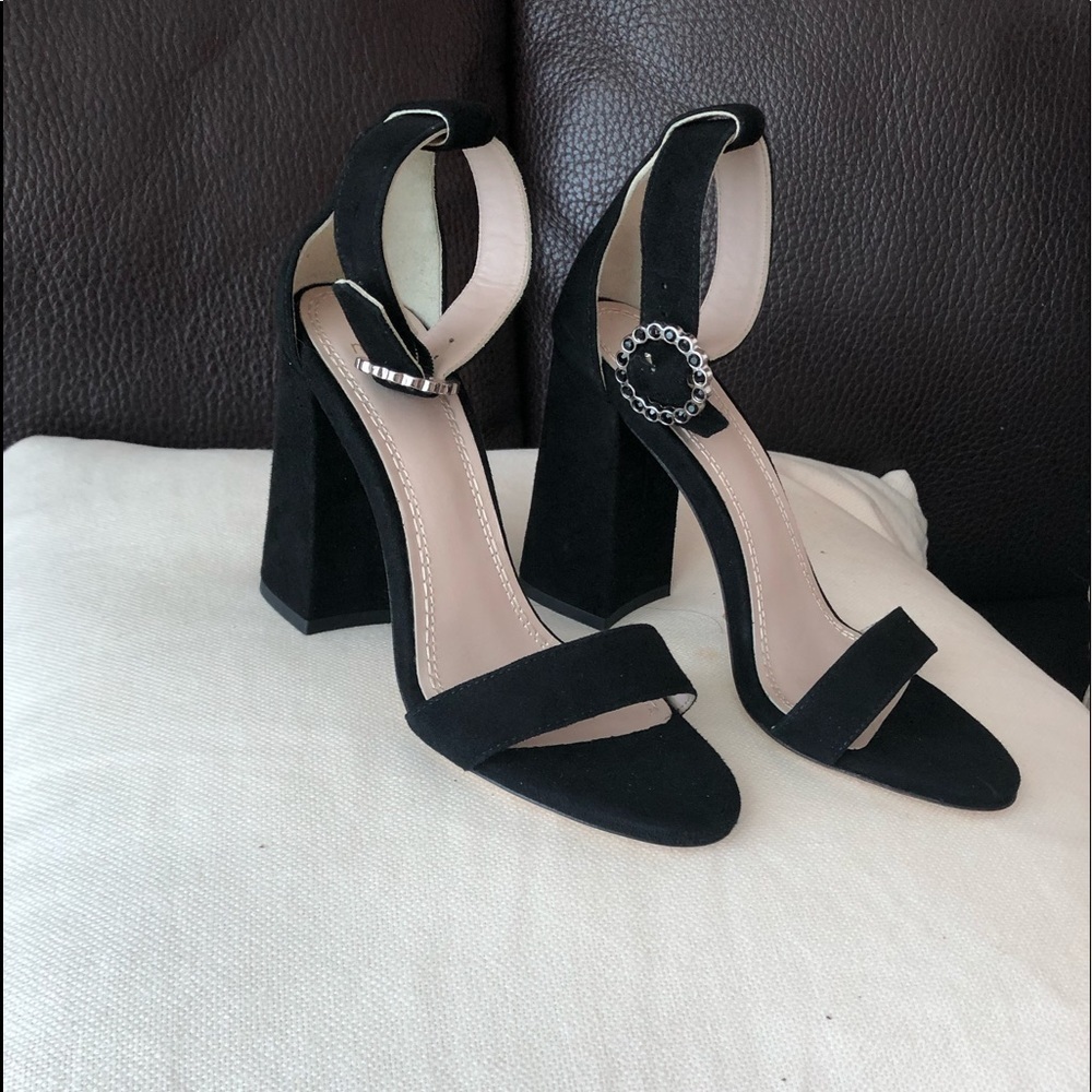 MAJE Fariaz Suede Sandals In Black